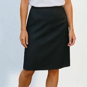 2/$30 J. Crew Pinstripe A-Line Skirt Black Knee Length 93360 Size 2
